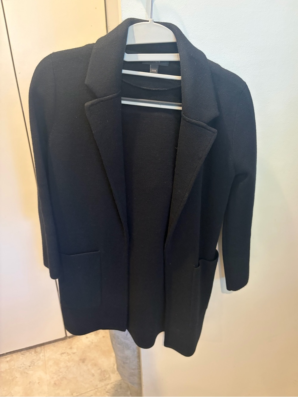 J.Crew Black Knit Blazer Cardigan | Open Front | Chic Everyday Layer XXS